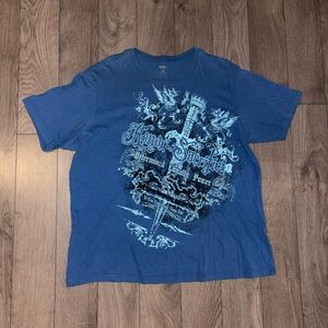 Vintage No boundaries Nobo Y2K Blue Graphic Crew Neck T-Shirt